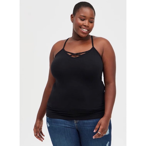 🆕 Black Foxy Strappy Halter Top 3 3X 22 24 NWT - Picture 4 of 7